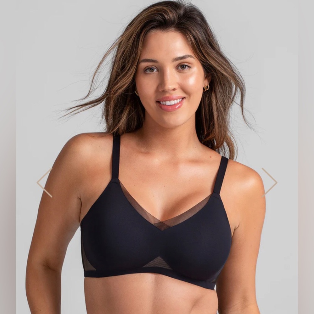 Honeylove Black Wireless Mesh-Trim Bra